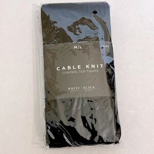 White House black market cable knit control top tights M/L NWT